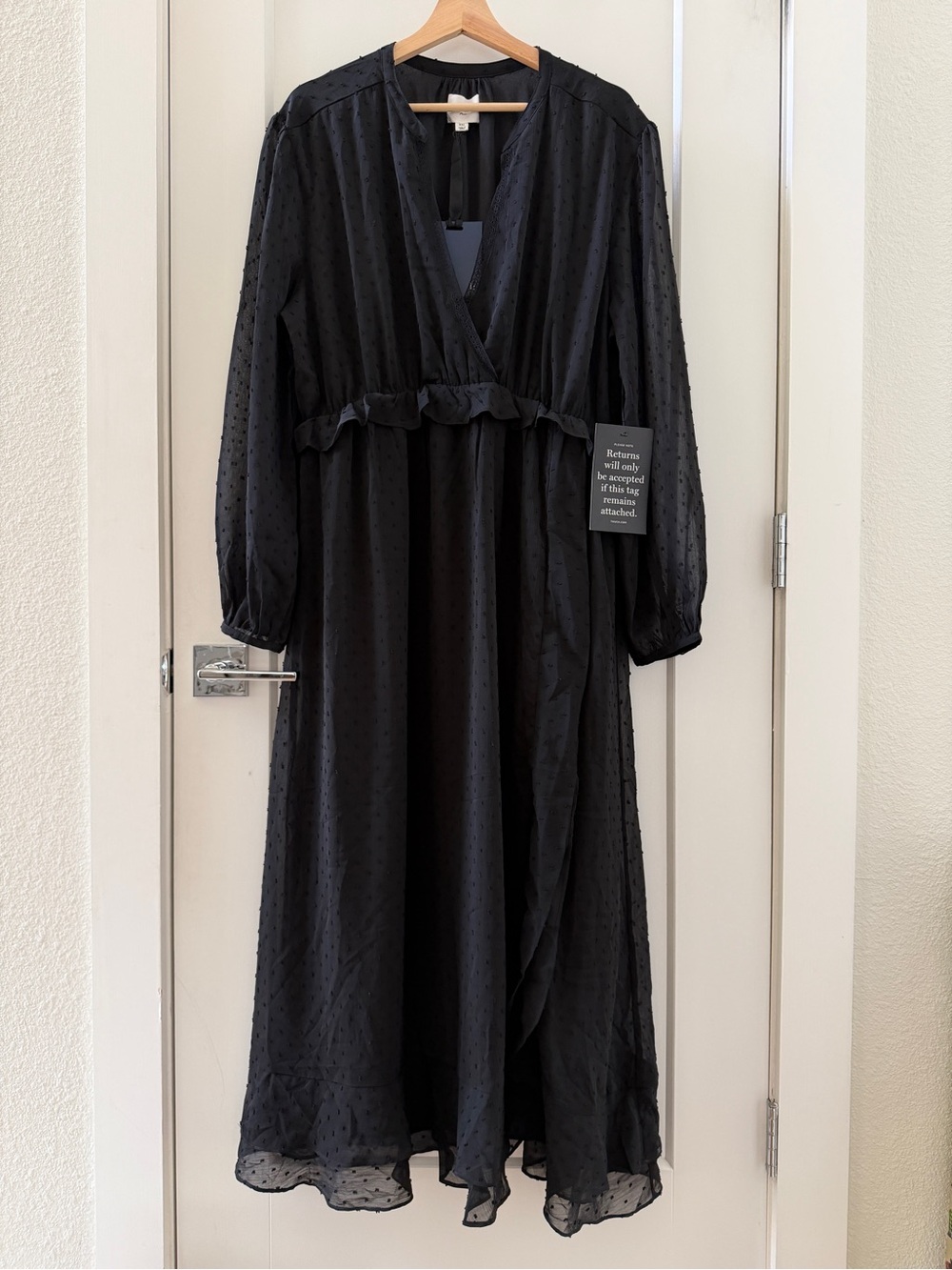TUCKERNUCK POMANDER PLACE Black Textured Dot Selwyn Dress Size XXL NWT - Picture 4 of 9